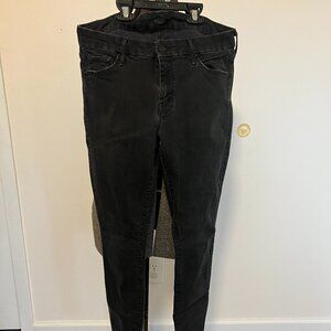 Mother Jeans 31 High Waist The Looker Not Guilty Black Skinny Stretch Denim